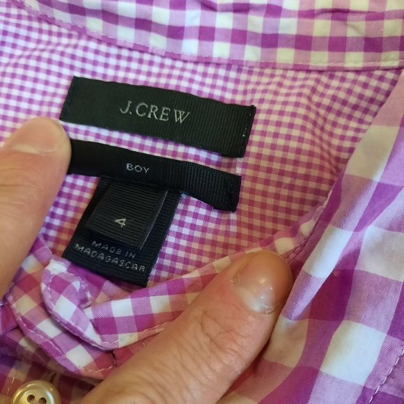 J.Crew Womens Lilac Gingham Plaid Button Up 4 - Picture 5 of 5